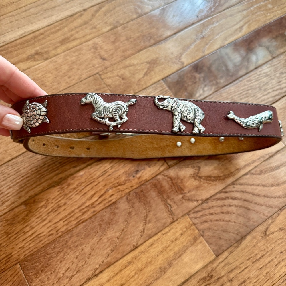 Brighton Honest Leather Belt with Animal Accents
